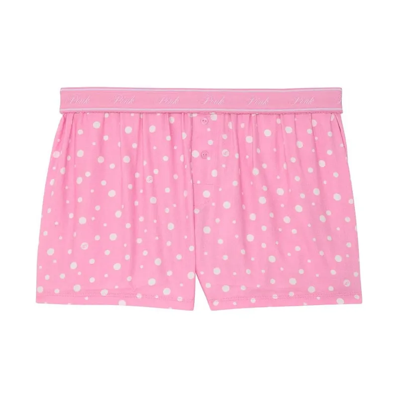 Victoria's Secret PINK Flannel Boxy Pajama Shorts / MPWD Pajama Pants Women's Pink-0