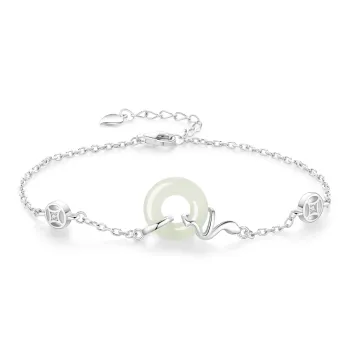 MOLADY Hetian Jade Bracelets Green Jade Women's