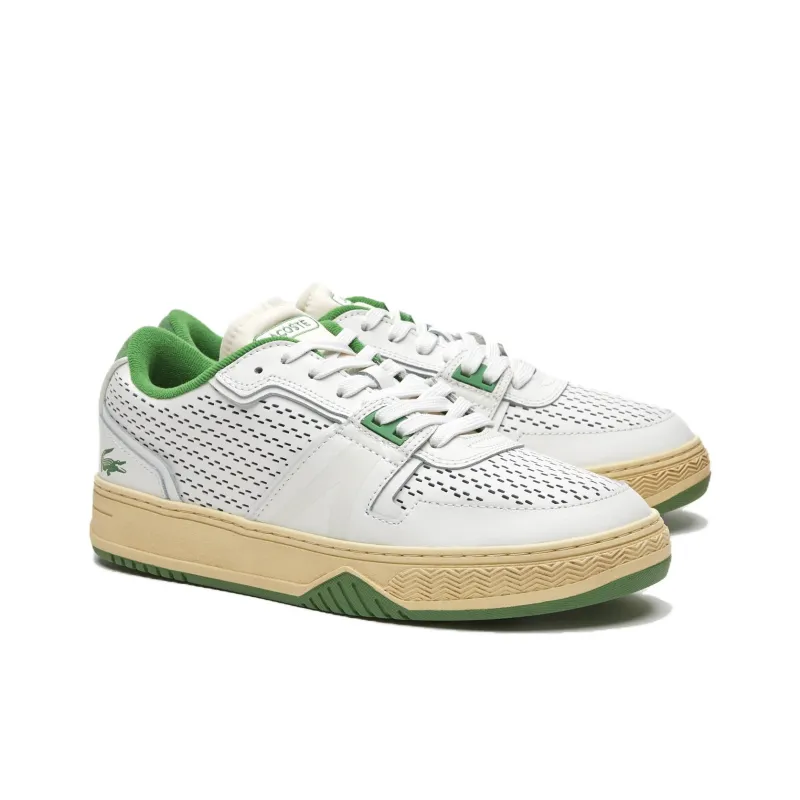 LACOSTE L001 Low-Top Skateboard Shoes Men's White Green-1