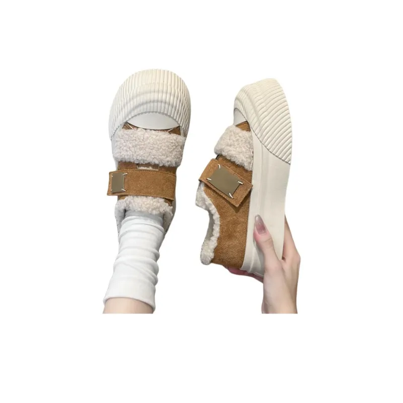 MEIZUSHENGHUI Slip Resistant Lightweight Warm Low Top Casual Shoes Women's-4