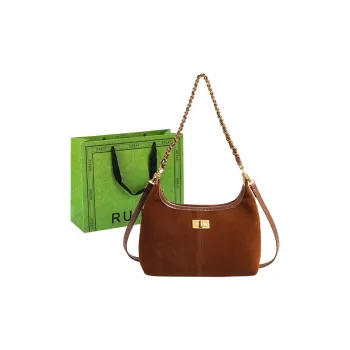RUIPAI Suede Shoulder Bag Women's Brown/Coffee/Burgundy/Black
