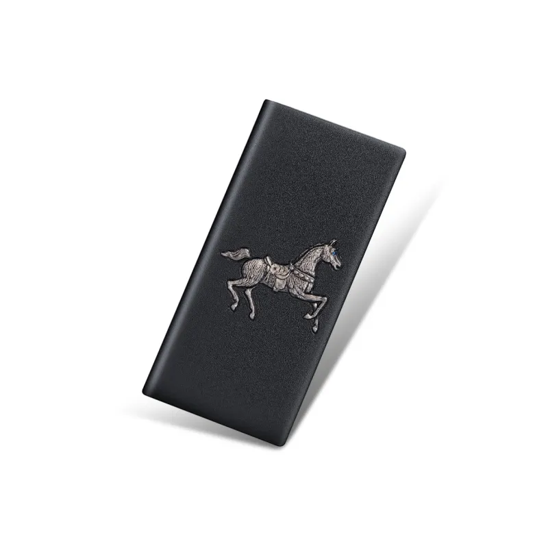 WilliamPOLO Top Grain Cow Leather Cropped Premium Wallet With Multiple Card Slots And Money Clip Men's Black-11