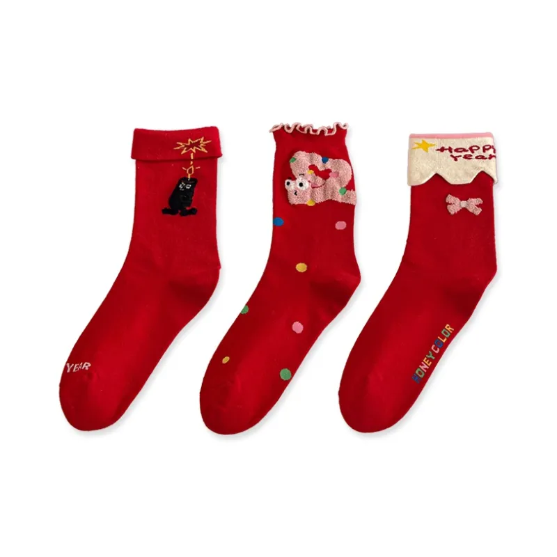 Moremoli Mid Calf Socks Women's 3 Pack-3