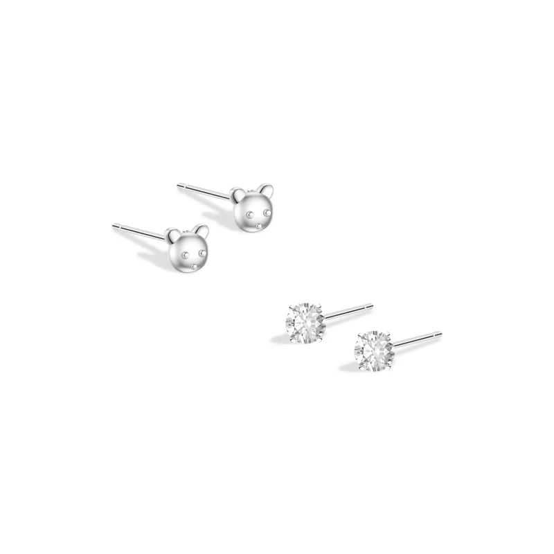BLANK IN BLANK Sterling Silver Stud Earrings Women's Birthday Girlfriend Anniversary Box-10