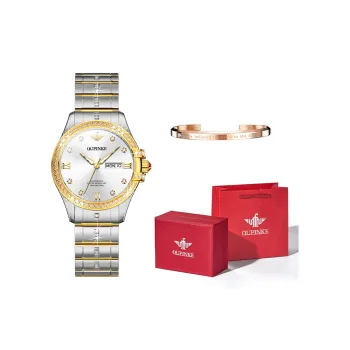 Oupinke Balmont Collection Mechanical Movement Stainless Steel Watchband Watch Women's Watch White Dial