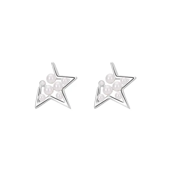 Hi There S999 Silver Stud Earrings Women's-0