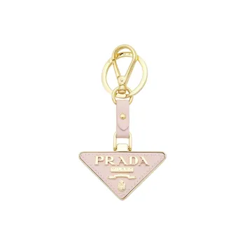 PRADA Calfskin Metal Keychains Women's Pink