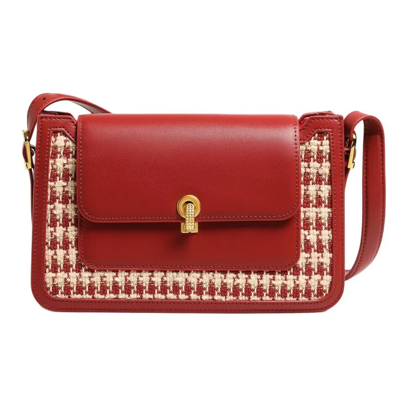 MILLIE'S Synthetic Leather Crossbody Shoulder Bag Small Square Bag Regular Women's Cherry Red-2