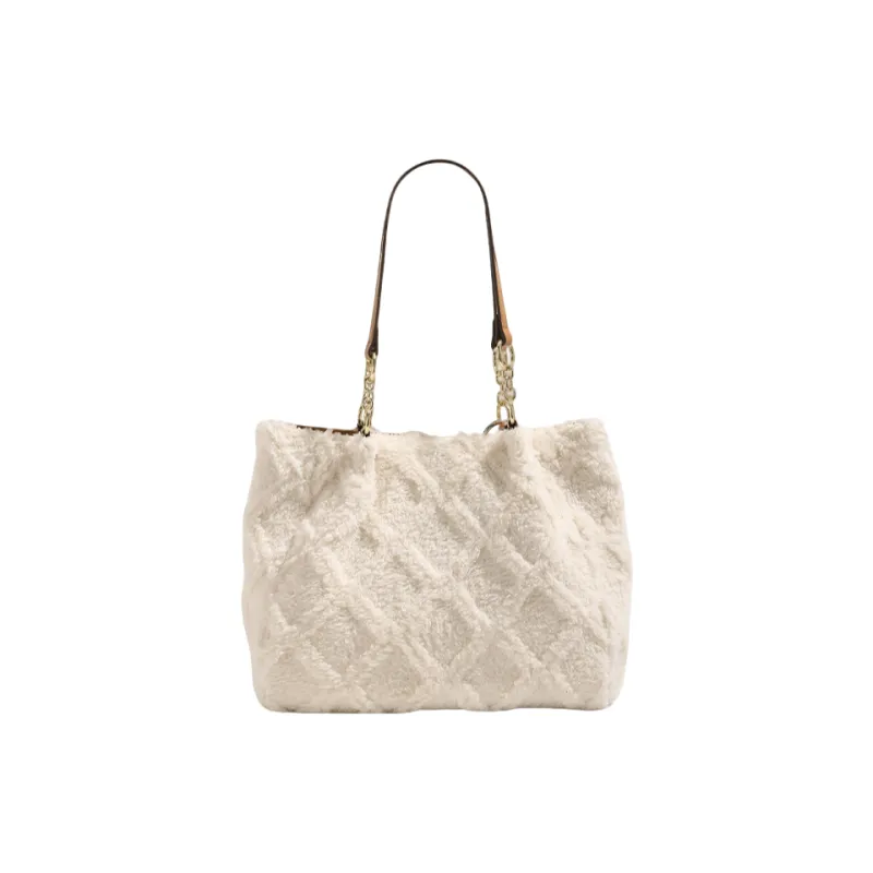 PAYOT Plush Tote Bag Shopping Bag Shoulder Bags Regular Women's Ecru-2