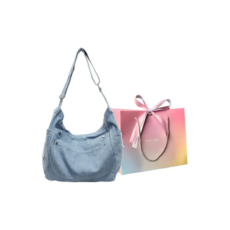 Yalu Denim Tote Large Capacity Underarm Crossbody Bag, Shoulder Bag Regular Women's Multicolor-5