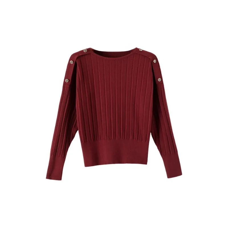 Late White Knitwear Women's Burgundy-0