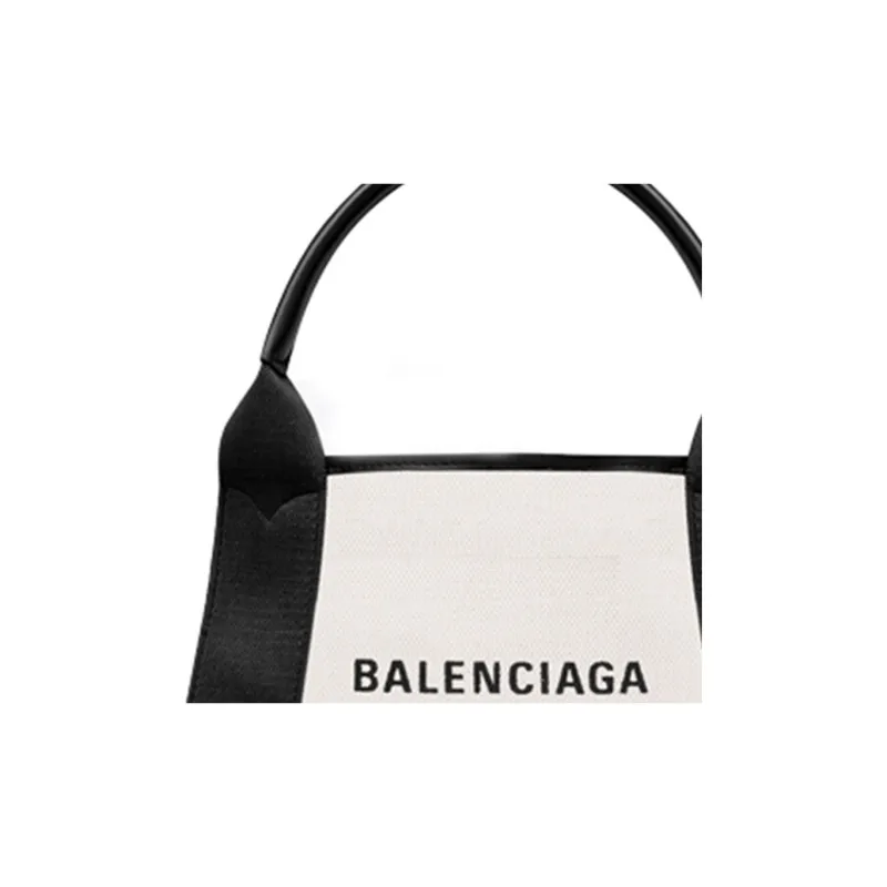 Balenciaga Navy Fabric/Artificial Leather/Cow Leather Handbag Trumpets Women's Black-2