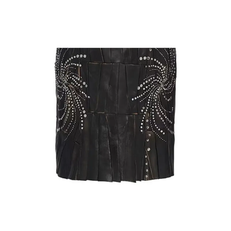 PRADA Patchwork Nappa leather Dress-4