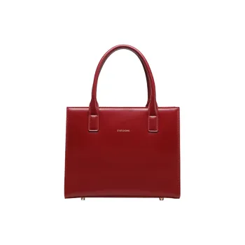 Tanita West Cow Leather Crossbody Handbags Medium Size Women's Red