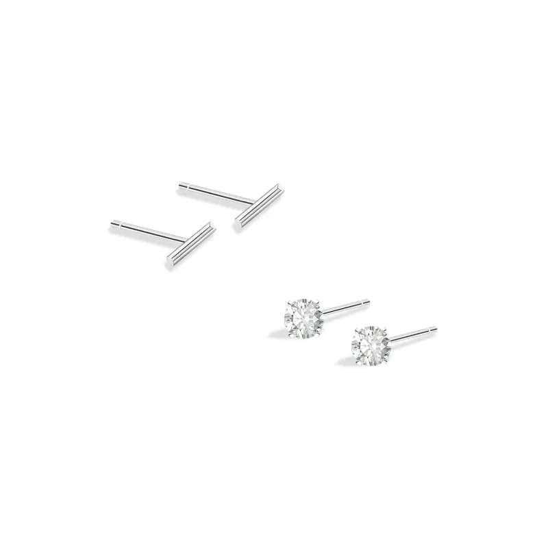 BLANK IN BLANK Sterling Silver Stud Earrings Women's Bestie Couple Birthday Gift For Girlfriend-16