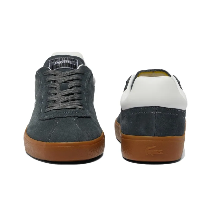 LACOSTE BASESHOT Abrasion Resistant Low Top Skateboard Shoes Men's Dark Gray-3
