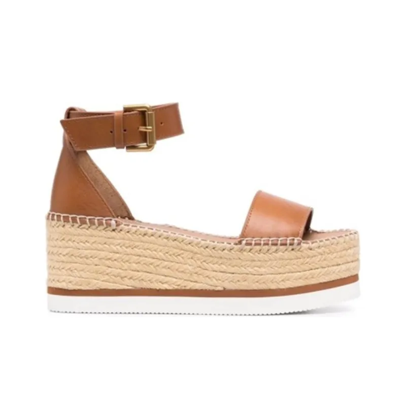 See By Chloé Glyn Raffia 70mm Platform Sandals-1