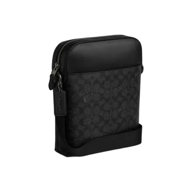 COACH PVC Crossbody Bag Shoulder Bag Small Size Men's Black Gray Color-1