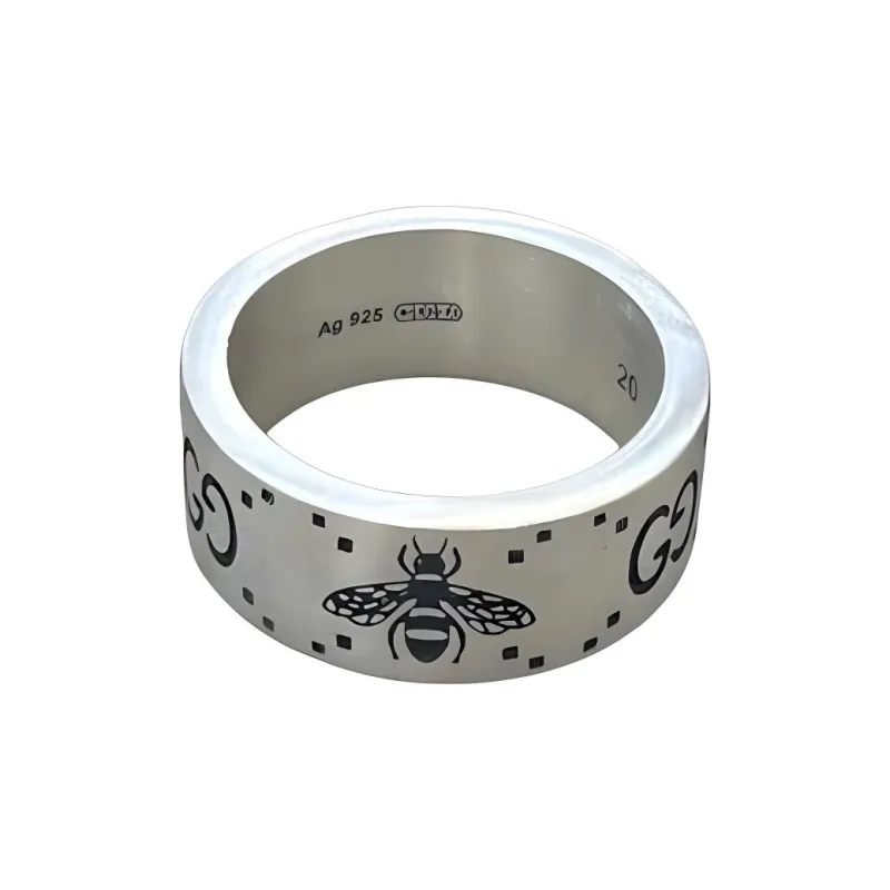 GUCCI Interlocking G And Bee Engraved Ring-1