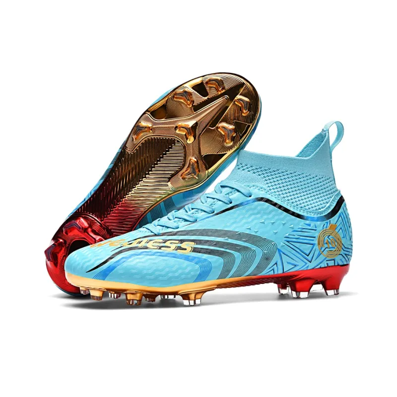 CAMKIDS Slip Resistant Anti Kick Lightweight Cushioning Support High Top Kids' Soccer Shoes Teenagers-13
