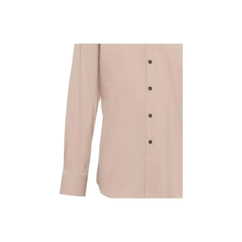 PRADA Stretch Cotton Shirt Men's Beige-4