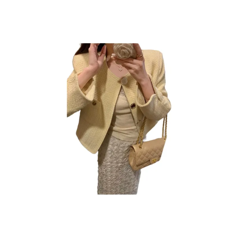 MUKOK Jackets Coats Women's Cream Yellow-2