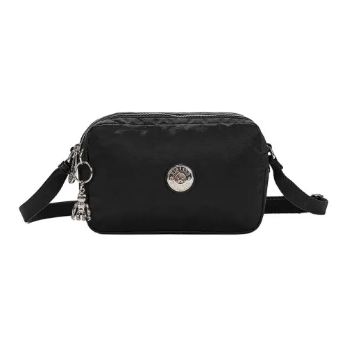 Pinko Polyamide Camera Bag, Shoulder Bag, Crossbody Bag Small Size Unisex Pleated Color Toned Black