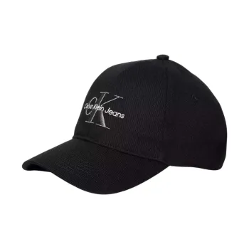 CALVIN KLEIN Cotton Metal Baseball Caps Men's Black