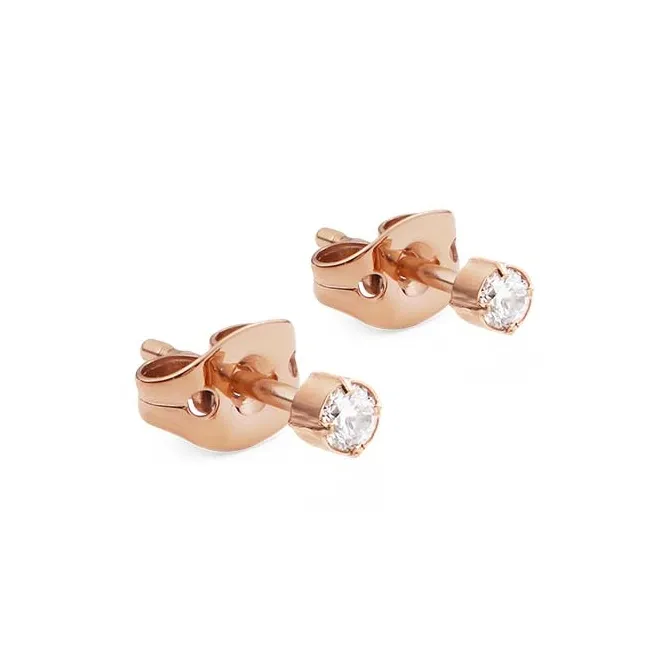 Daniel Wellington Alloy Stud Earrings Unisex Rose Gold-0