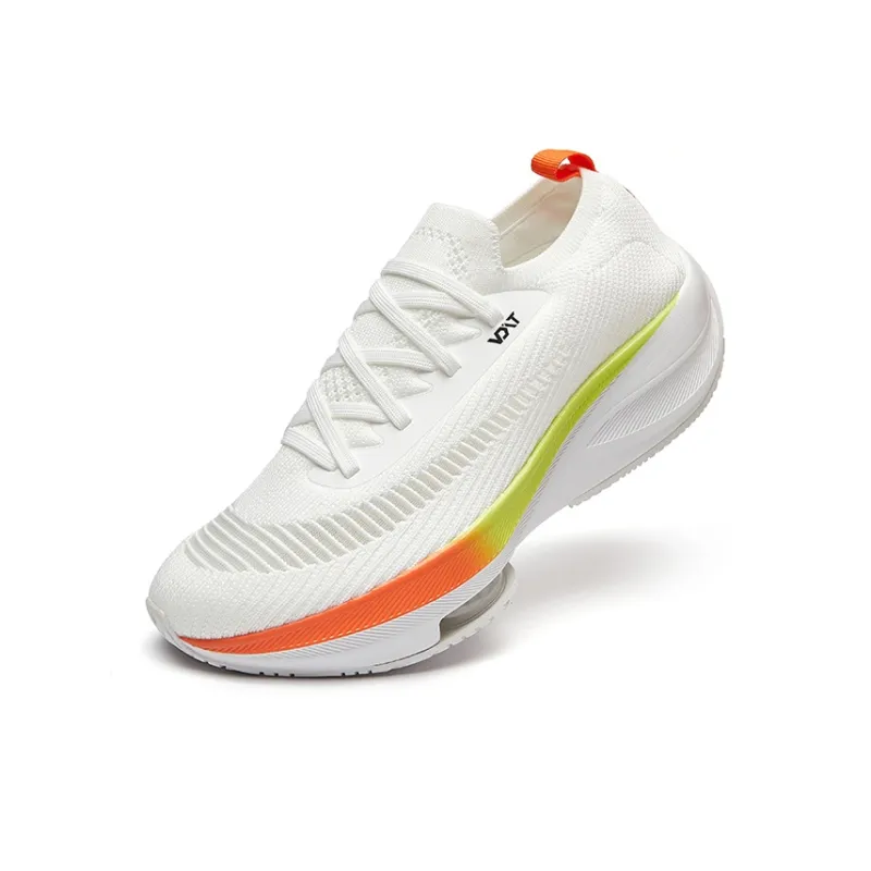 VOIT Cushioning, Slip Resistant, And Abrasion Resistant Low Top Running Shoes Unisex White Red-2