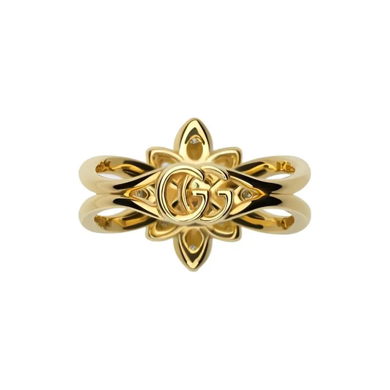 GUCCI 18K Gold, Diamond Rings Women's Gold-2