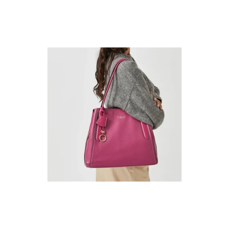 RADLEY Cow Leather Handbag Shoulder Bag Large Size Women's Pink-2