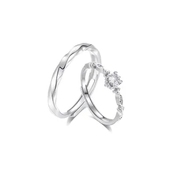 TRUE ME Zircon 999 Fine Silver Rings Unisex