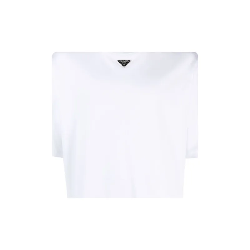 PRADA Logo Plaque Crewneck T Shirt-5