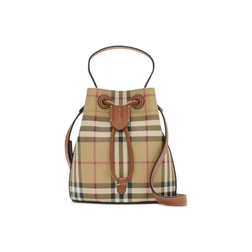Burberry Polyurethane Bucket Shoulder Bag Crossbody Bag Handbag Mini Women's Hemlock Brown