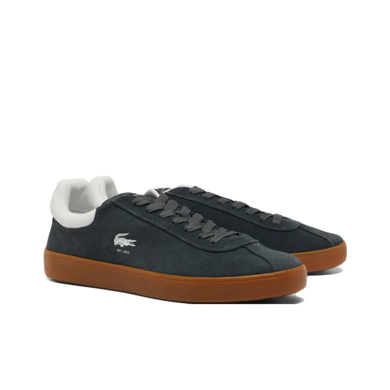 LACOSTE BASESHOT Abrasion Resistant Low Top Skateboard Shoes Men's Dark Gray-1