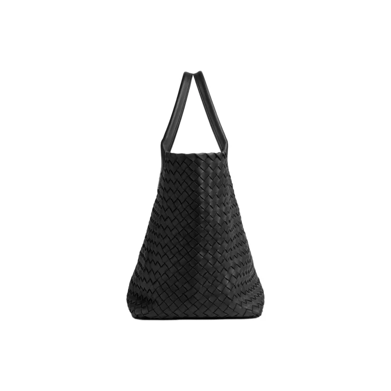 Bottega Veneta Lambskin Tote Bag Shopping Bag Handbag Regular Men's Black-1