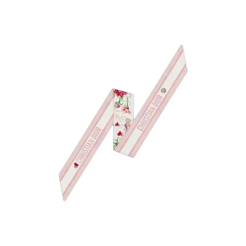 DIOR Mulberry Silk Scarves Women's Light Pink-1