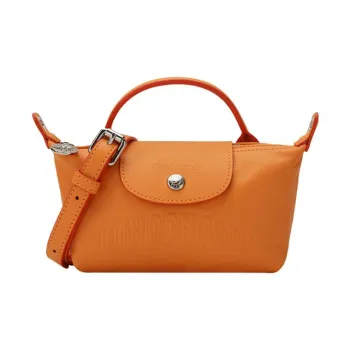 LONGCHAMP Le Pliage Xtra Large Cow Leather Shoulder Bag Crossbody Bag Handbag Extra Small Women's Orange