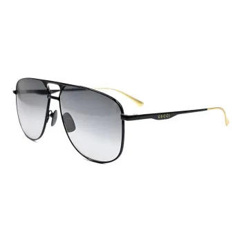 GUCCI Alloy Metal Aviator Sunglasses Men's Black