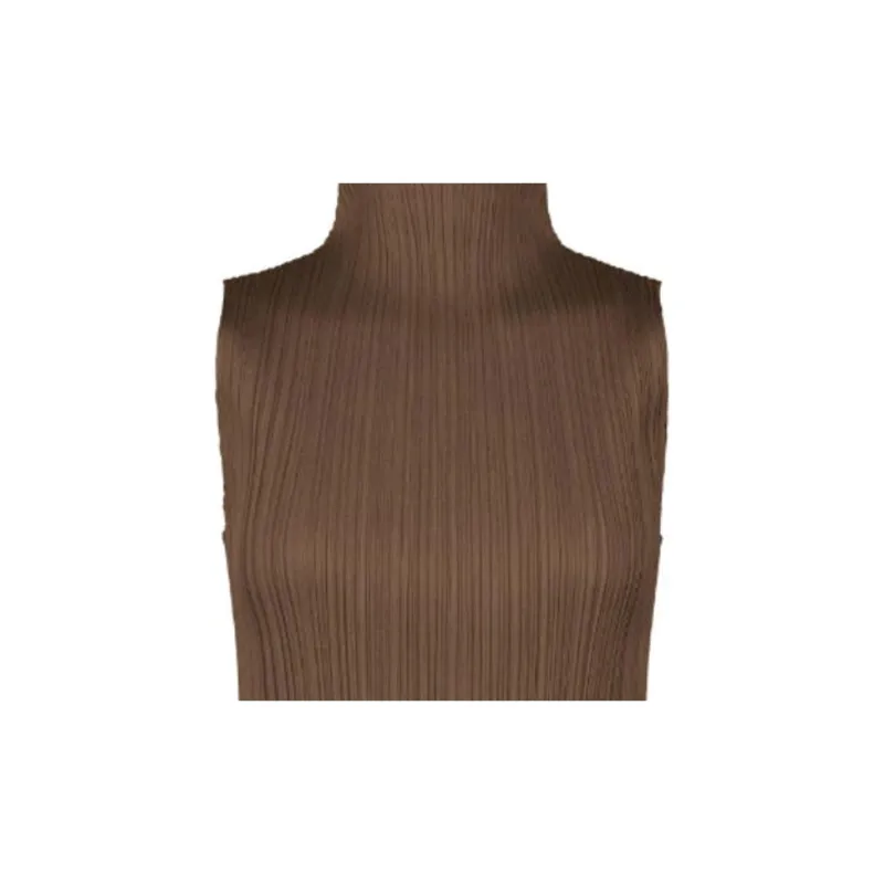 PLEATS PLEASE ISSEY MIYAKE FW24 Tank Top Women's Brown-1
