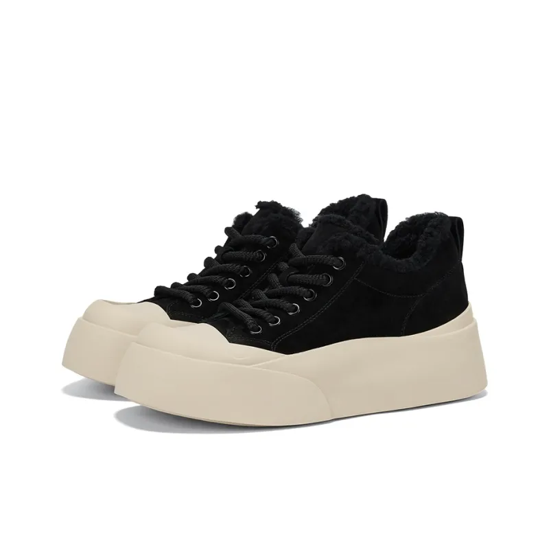 GG-CC Anti-Slip Wear-Resistant Low-Top Fleece-Lined Skateboard Shoes Women's-6