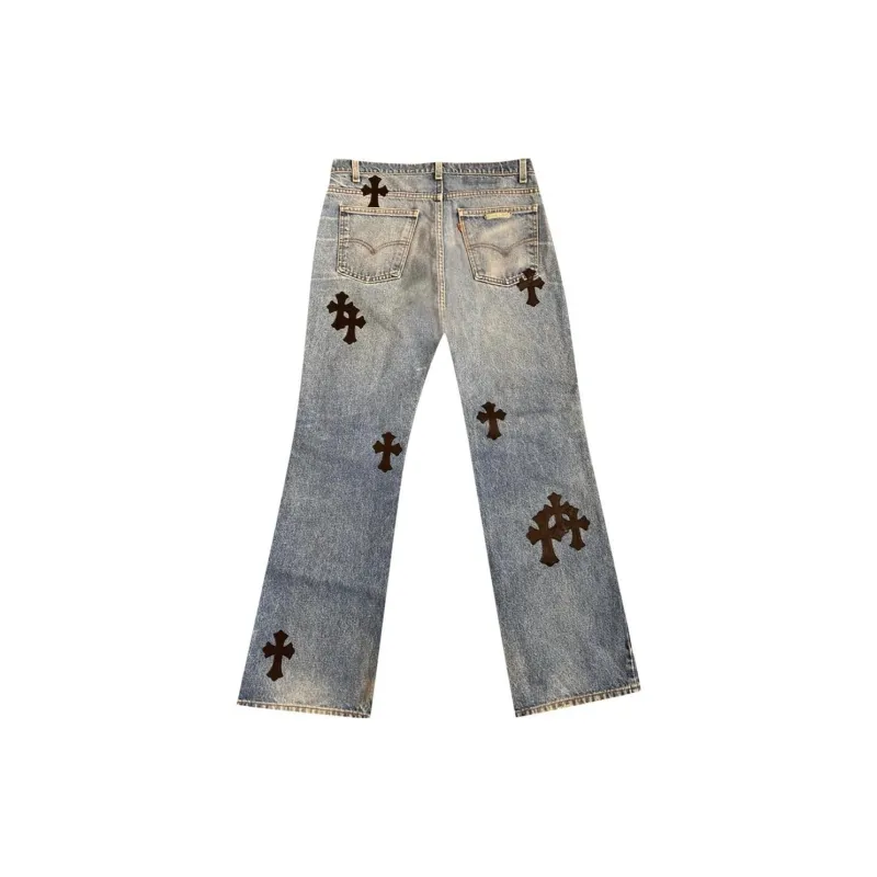 Chrome Hearts Jeans Men Blue-1