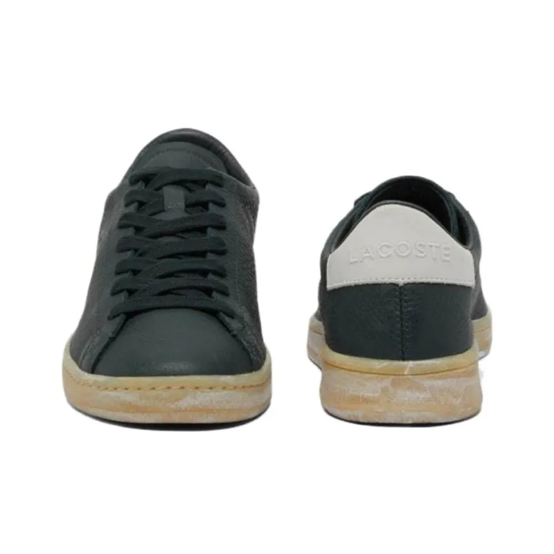 LACOSTE Carnaby Set Slip Resistant Low Top Skateboard Shoes Men's Dark Green-3