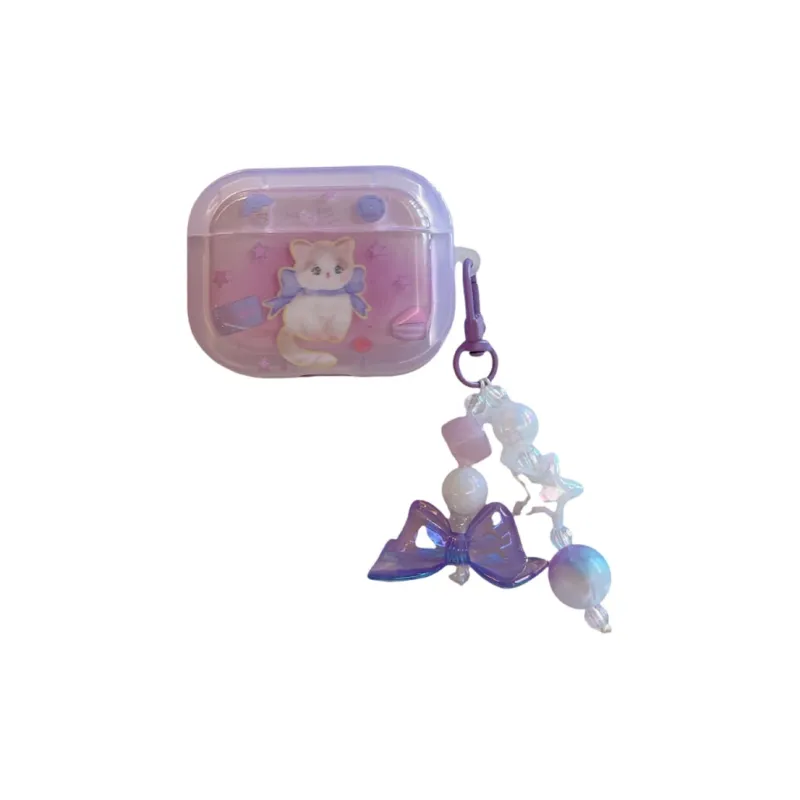 Baohuguang Compatible With AirPods Pro 2/3/1 TPU Ins Cute Galaxy Kitten Fully Enclosed Headphone Cases-2