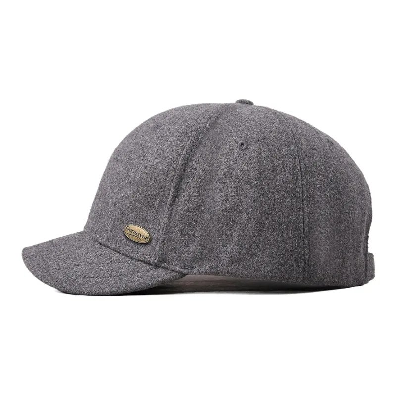 DENSSYNE Woolen Baseball Caps Men's Black-1