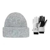 Gray Hats & Caps+White Gloves