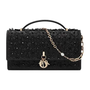DIOR Silk Shoulder Bag, Crossbody Bag, Handbag Mini Women's Black
