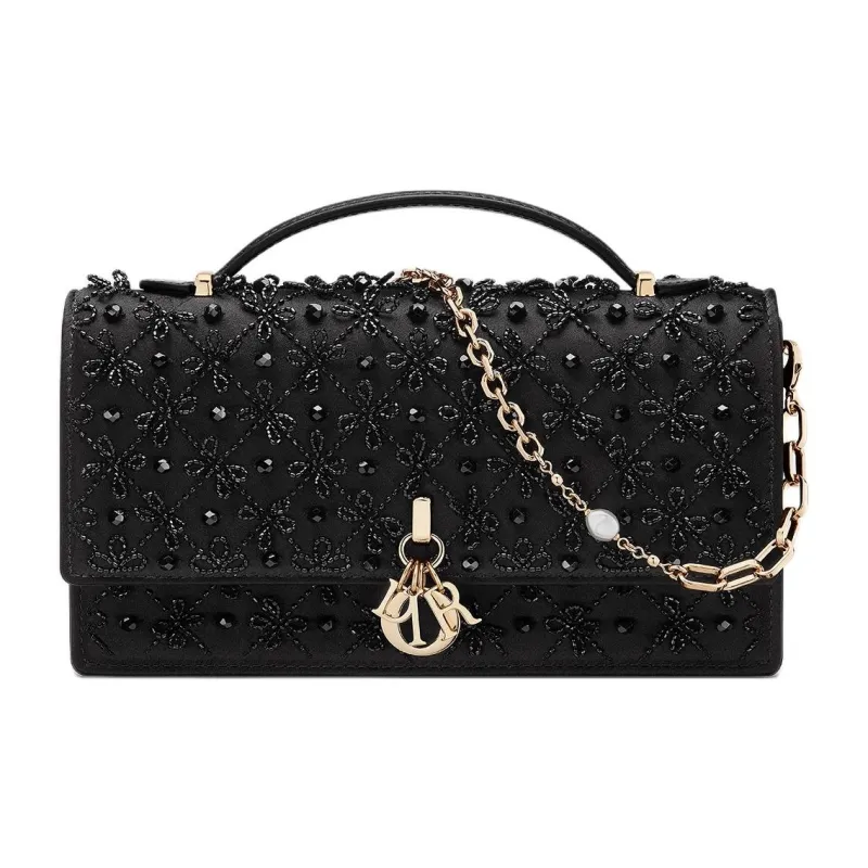 DIOR Silk Shoulder Bag, Crossbody Bag, Handbag Mini Women's Black-0