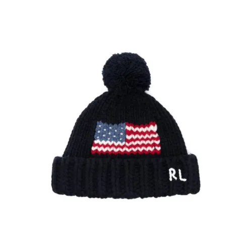 Polo Ralph Lauren Flag-Intarsia Pompom-Detailed Beanie